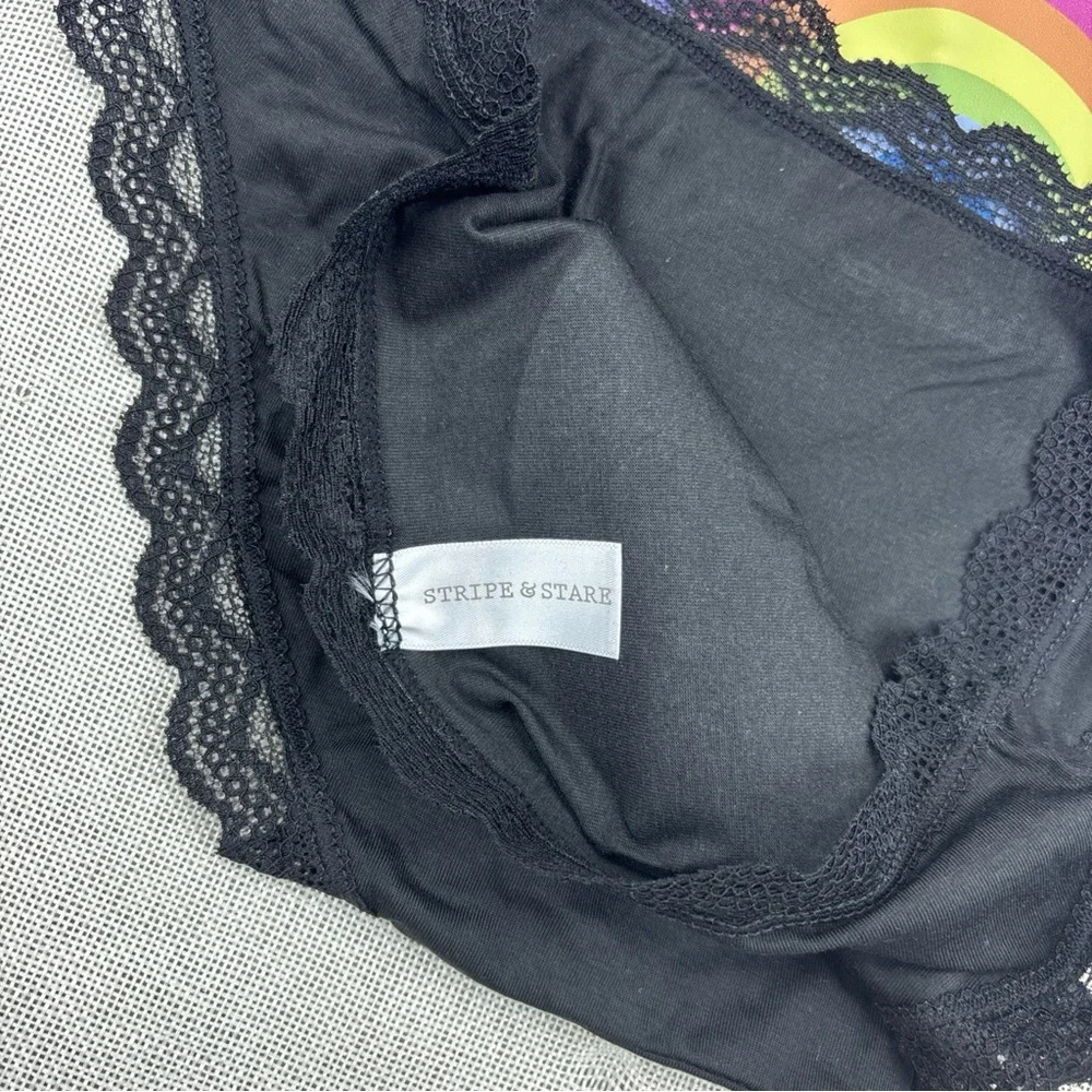 Bloomie's Logo Lace Trim Bikinis Panties